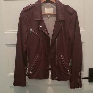 Rebecca Taylor Leather jacket plum color size 8